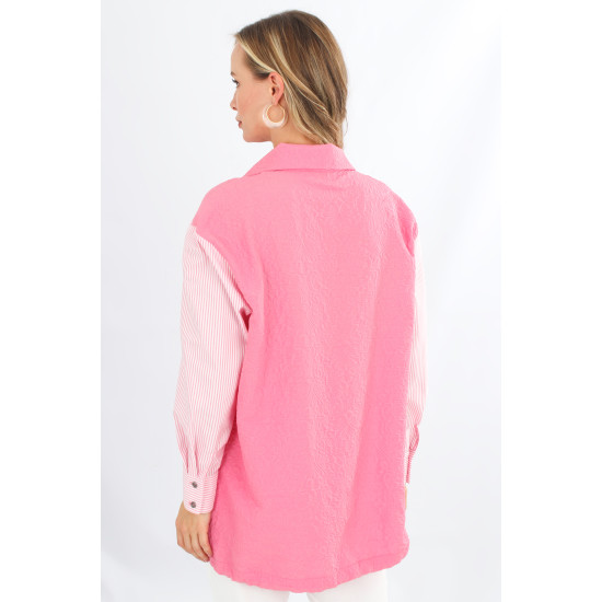 PEMBE "Kolları çizgili tunik (Ürün Kodu: 1003)"