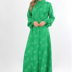 YEŞİL "Yazın Renklenen Günlerinize Yakışacak: Jakarlı Elbise (Ürün Kodu: 1004A)"